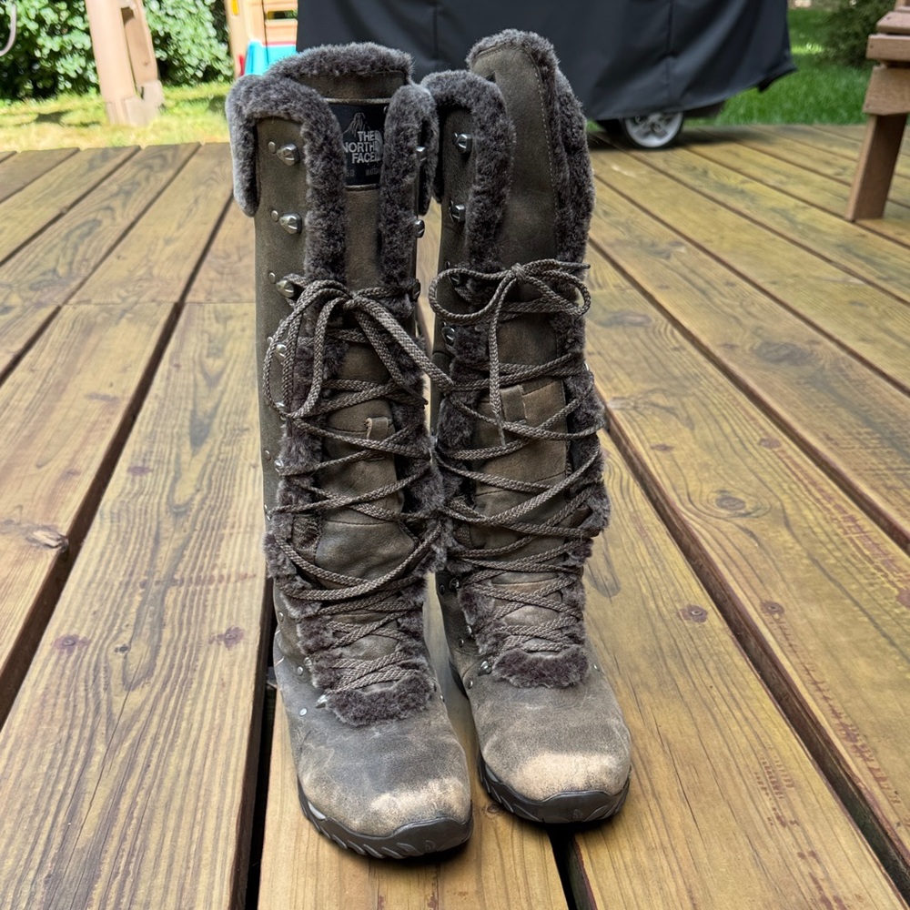 The North Face Brown Faux Fur-Lined Winter Boots